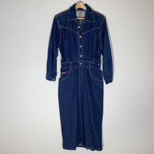Vintage Dark Blue Denim Dress
